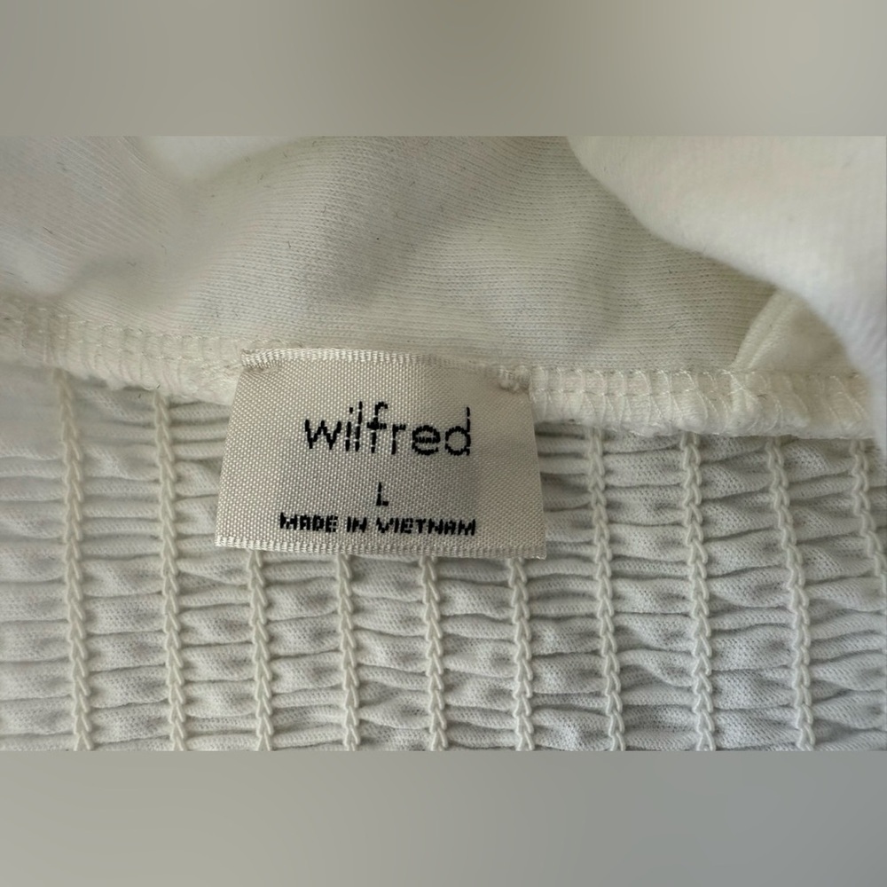 BNWOT Wilfred White Bow Front Smocked Tube Top BNWOT Size L - Picture 4 of 4